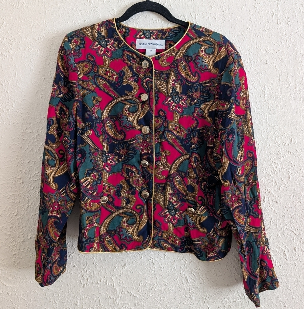 Vintage Norton McNaughton Multicolor Paisley Blazer